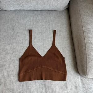 Brown ribbed bralette top bralette
